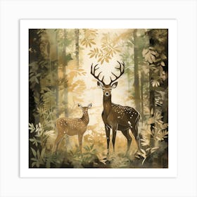 Deer In The Woods 2 Art Print