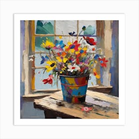 Capturing The Essence Vibrant Floral Still Life Inspired Art Print