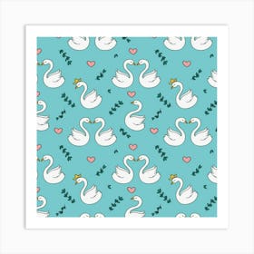 Elegant Swan Pattern Design Art Print