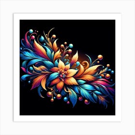 Abstract Flower Painting 4 Art Print