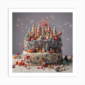 Christmas Cake 1 Art Print