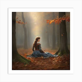 Girl In The Forest Art Print