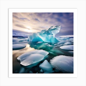 Icebergs In The Water 7 Art Print