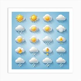 Weather Icons Set 4 1 Art Print