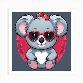 Koala With Glasses Art Print