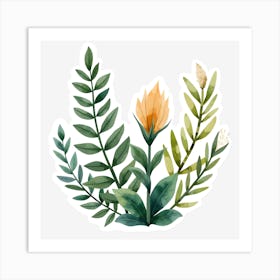 Flowers And Leaves Art Print