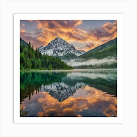 Sunrise In The Mountains Art Print