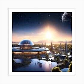 Futuristic City 160 Art Print