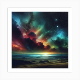 Cloudy Night Sky Art Print