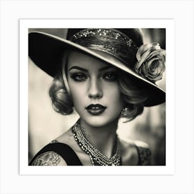 Woman In A Hat Art Print