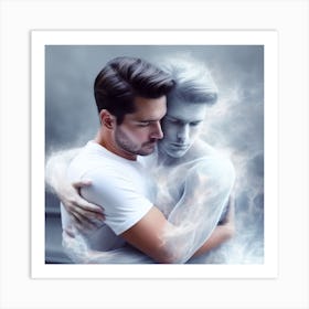 my own soul and I hugging each other Art Print