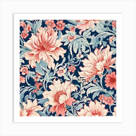 Floral Pattern, Ruffled Hem And Floral Liberty Print Pattern 2 Art Print