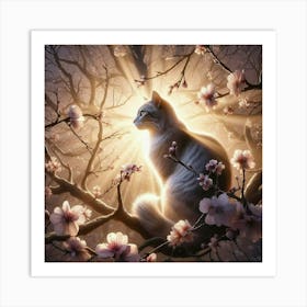 Cat In Blossom Art Print