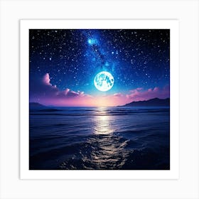 Firefly Celestial Moonlit Horizon Beneath A Starry Sky 39206 (2) Affiche