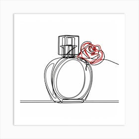 Perfume Bottle With A Rose Art Print
