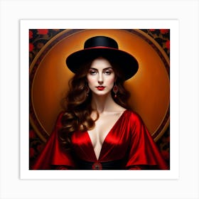Lady In Red 12 Art Print