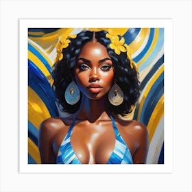 African Woman In Bikini Art Print