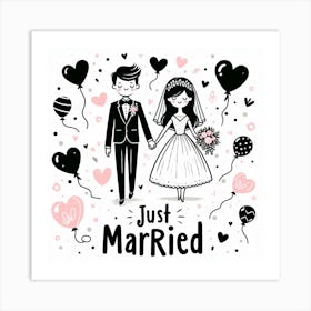 Just Married Art Print