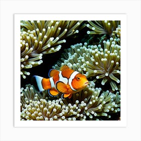 Clownfish In Anemone 7 Art Print