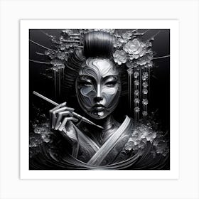 Creativel Geisha Illustration 161 Art Print