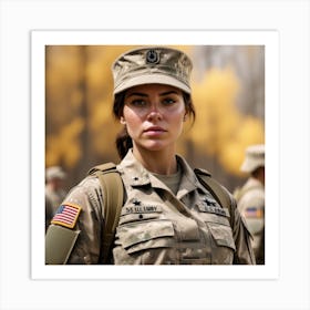 Female Us Army Soldier 1 Art Print