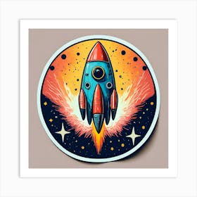 Rocket Sticker 4 Art Print