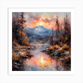 Dawn On The Lake Art Print