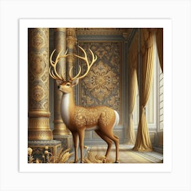 Deer In A Room Art Print