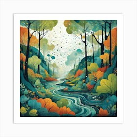 Forest In Autumn Art Print