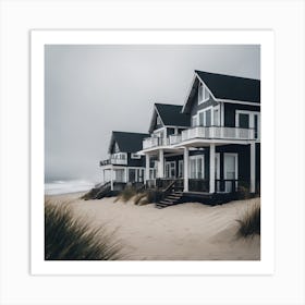 Beach House on sand Art Print