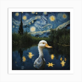 Starry Night Duck 7 Art Print