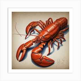 Lobster Drawing Art Print