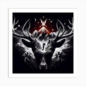 Deer Head 2 Art Print