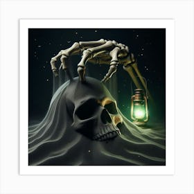 Skull In The Sand 7 Art Print