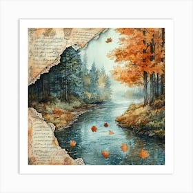 Torn Autumn Teal7 Art Print