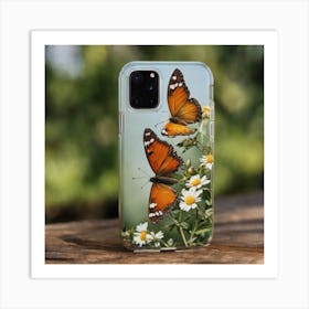 Butterflies On Daisies Art Print