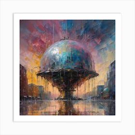 Oil Paint of Glass Globe building Art Print