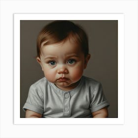 Baby Boy With Blue Eyes Art Print