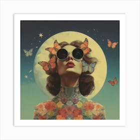 Woman With Butterfly Wings Art Print