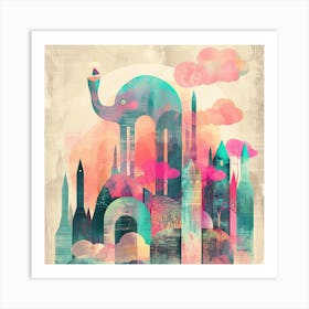 Elephant In The City 2 Art Print