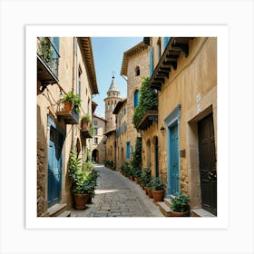 Narrow Street In The Old Town 1 Art Print