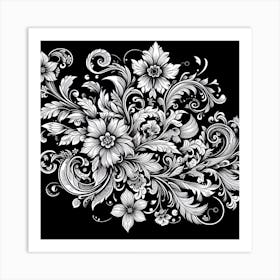 Ornate Floral Pattern 3 Art Print