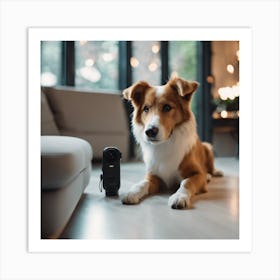 Dog Laying On The Floor Art Print