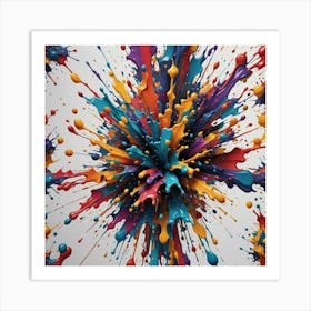 Colorful Paint Splashes 1 Art Print