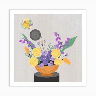 Flowers For Gemini Square Art Print