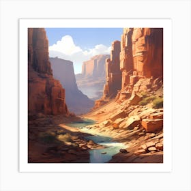 Winding Canyon Stream Art Print