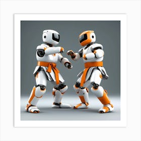 Robots Fighting Art Print