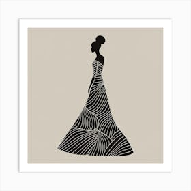 Silhouette Of A Woman In A Dress 2 Art Print