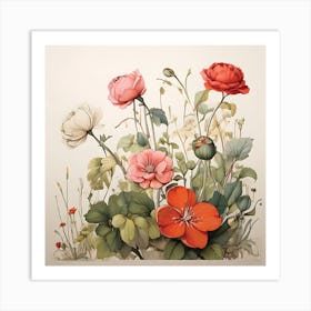 Flowers In A Vase   Art Print