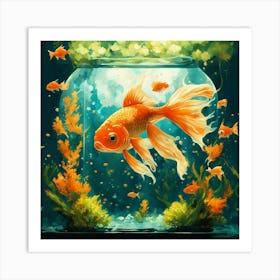 Goldfish In Aquarium 1 Art Print